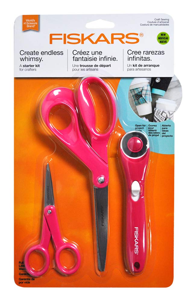 Amazon.com: Fiskars Craft Sewing Starter Kit (3pc), Pink 3 Count